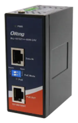 ORing INJ-101GT++-60W-24V 1 Port Gigabit PoE++ Enjektör, IEEE 802.3af/at, 9-57VDC Endüstriyel PoE Enjektör