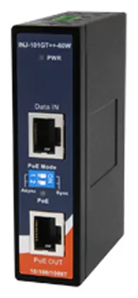 ORing INJ-101GT++-60W 1 Port Gigabit PoE++ Enjektör, IEEE 802.3af/at Endüstriyel PoE Enjektör