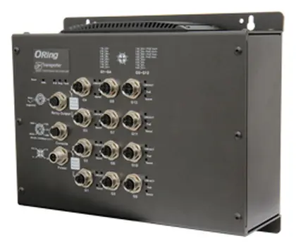 ORing TGPS-9084GT-M12X-BP2-MV EN50155 Yönetilebilir PoE Switch ve 8GE PoE ve 4GE Bypass, M12 konnektör, IEEE 802.3af/at EN50155 Demiryolu PoE Switch