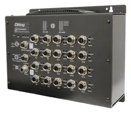 ORing TGPS-9164GT-M12X-BP2-MV EN50155 Yönetilebilir PoE Switch ve 16GE PoE ve 4GE Bypass, M12 konnektör, IEEE 802.3af/at EN50155 Demiryolu PoE Switch