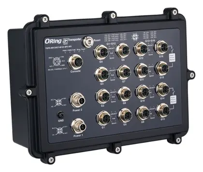 ORing TGPS-W9124GT-M12X-BP2-WV-IP54 EN50155 16 Port Yönetilebilir Gigabit PoE Ethernet switch with12x10/100/1000Base-T(X) P.S.E. EN50155 Demiryolu PoE Switch