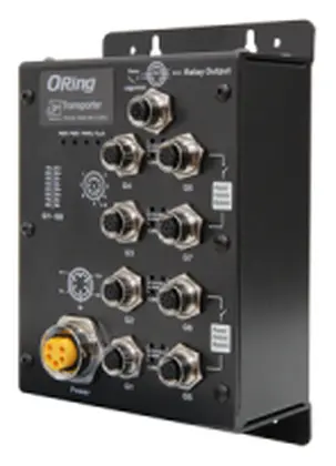 ORing TGXS-1080-M12-BP2 EN50155 Yönetilemez Ethernet Switch ve 8GE (2-pair Bypass), M12 konnektör, 24VDC EN50155 Demiryolu Switch