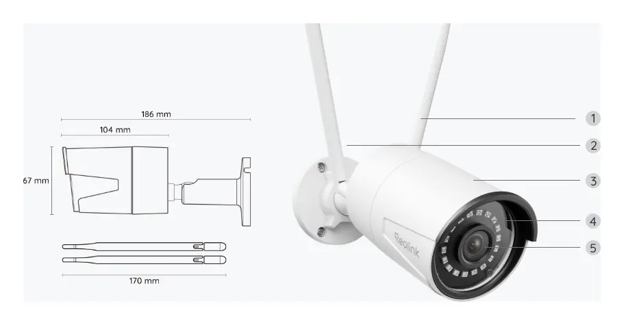 Reolink RLC-510WA 5MP Wi-Fi Bullet Kamera — görsel 3