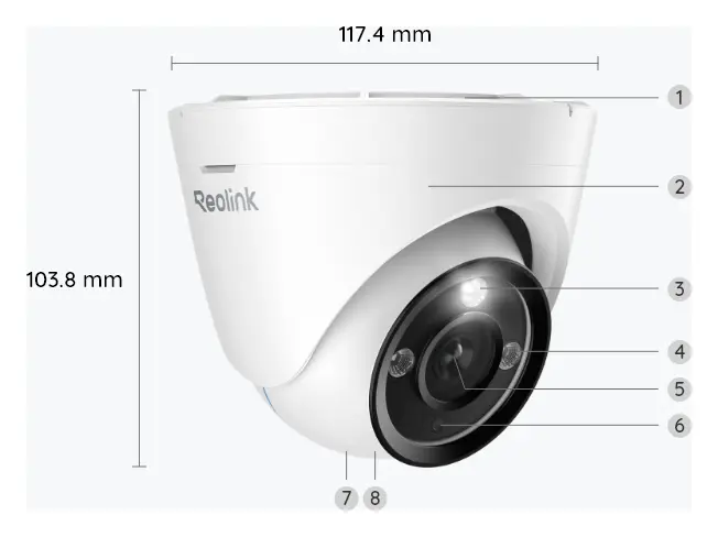 Reolink RLC-833A 4K PoE Dome Kamera — görsel 2