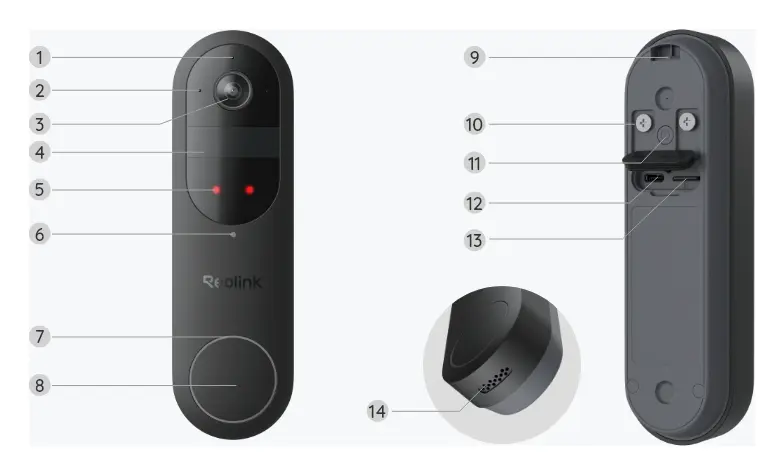 Reolink Video Doorbell (Battery) 2K Wi-Fi Görüntülü Kapı Zili — görsel 3