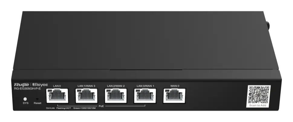 Reyee RG-EG305GH-P-E 5 Port PoE Bulut Yönetimli Router — görsel 2