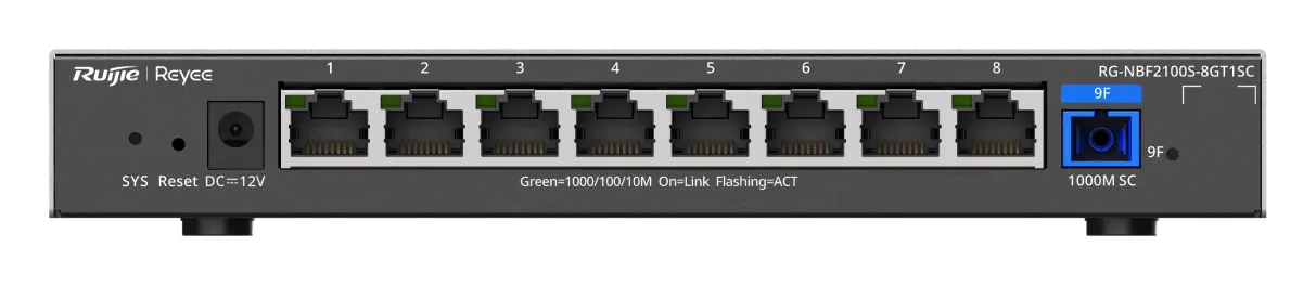 Reyee RG-NBF2100S-8GT1SC 8 Port Gigabit 1×Optik Yönetilebilir Switch — görsel 3