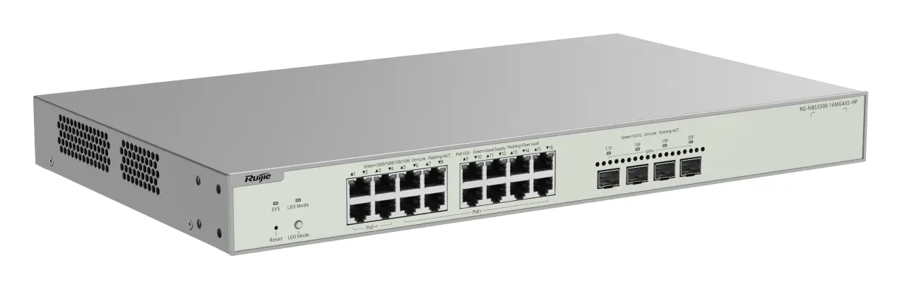 Reyee RG-NBS3300-16MG4XS-HP 16 Port 2.5G Multi-Gigabit PoE++ 4×10G SFP+ Yönetilebilir Switch — görsel 4