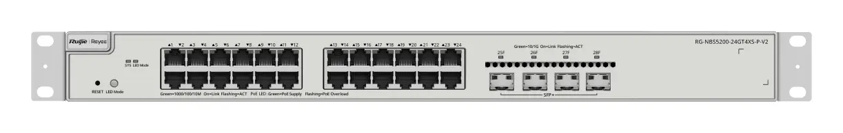 Reyee RG-NBS5200-24GT4XS-P-V2 24 Port Gigabit PoE 4×10G SFP+ L3 Yönetilebilir Switch — görsel 2