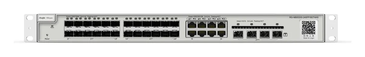 Reyee RG-NBS5200-24SFP/8GT4XS 24 Port Gigabit SFP 4×10G SFP+ L3 Yönetilebilir Switch