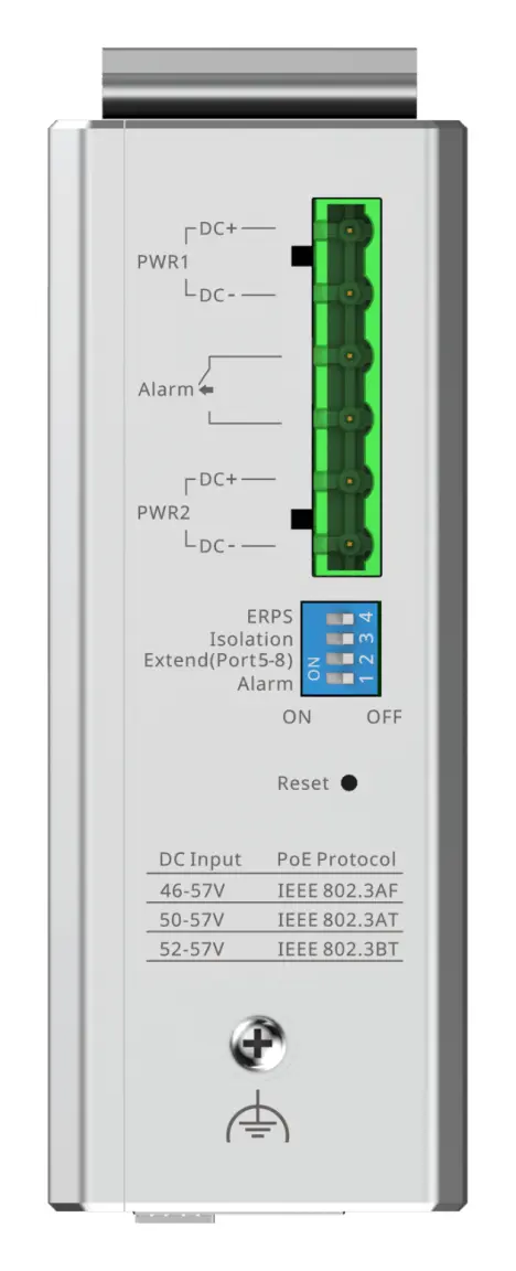 Reyee RG-NIS2100-8GT2SFP-HP 8 Port Gigabit PoE++ 2×SFP Endüstriyel Switch — görsel 4