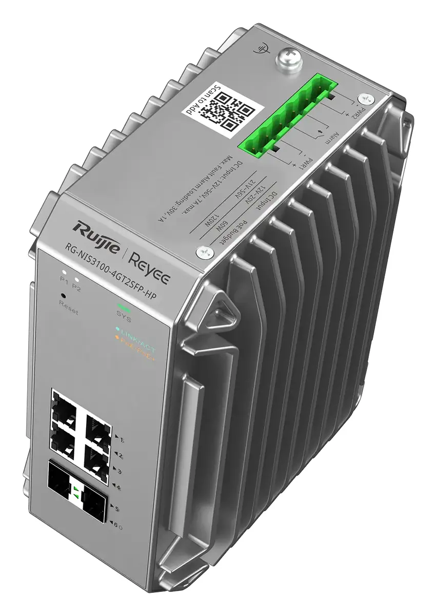 Reyee RG-NIS3100-4GT2SFP-HP 4 Port Gigabit PoE+ 2×SFP Endüstriyel Switch — görsel 6