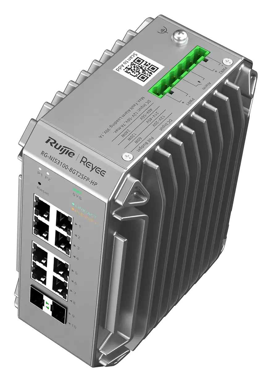 Reyee RG-NIS3100-8GT2SFP-HP 8 Port Gigabit PoE+ 2×SFP Endüstriyel Switch — görsel 5