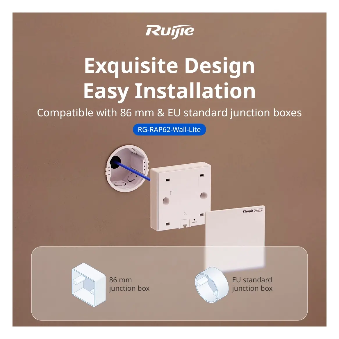 Reyee RG-RAP62-WALL-LITE Wi-Fi 6 AX3000 Çift Bant Duvar Tipi Access Point — görsel 2