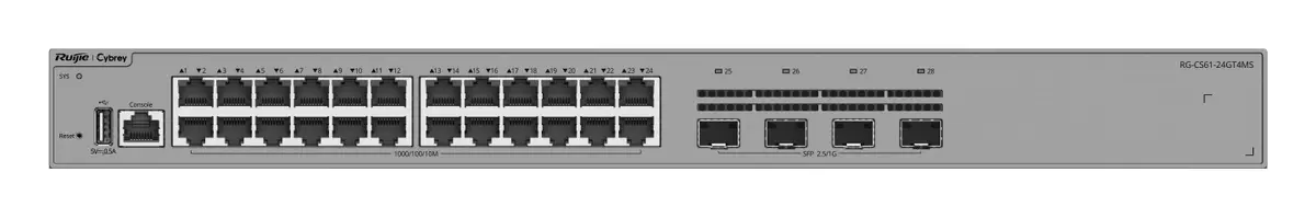 Ruijie RG-CS61-24GT4MS 24 Port Gigabit 4×2.5G SFP L3 Yönetilebilir Switch — görsel 2