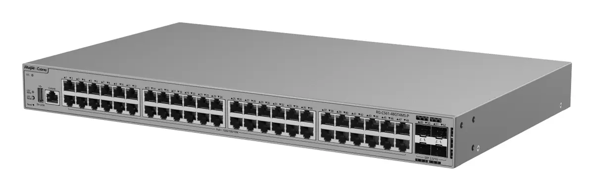 Ruijie RG-CS61-48GT4MS-P 48 Port Gigabit PoE+ 4×2.5G SFP L3 Yönetilebilir Switch — görsel 3