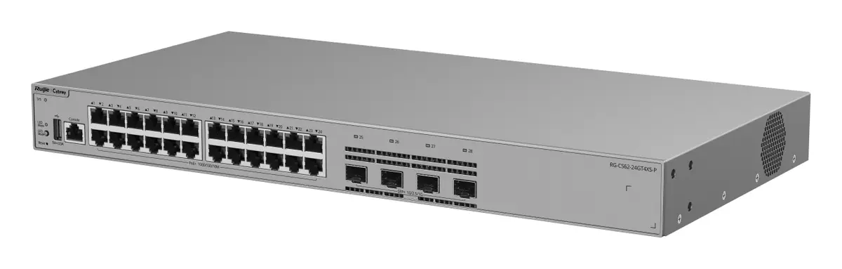 Ruijie RG-CS62-24GT4XS-P 24 Port Gigabit PoE+ 4×10G SFP+ L3 Yönetilebilir Switch — görsel 4