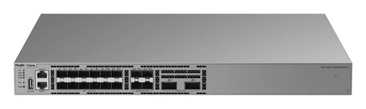 Ruijie RG-CS65-12XS4VS2QXS-D 12 Port 10G SFP+ 4×25G SFP28 2×40G QSFP+ L3 Yönetilebilir Switch — görsel 2