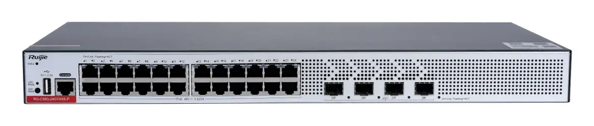 Ruijie RG-CS83-24GT4XS-P 24 Port Gigabit PoE+ 4×10G SFP+ L3 Yönetilebilir Switch