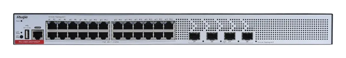 Ruijie RG-CS83-24GT4XS-P 24 Port Gigabit PoE+ 4×10G SFP+ L3 Yönetilebilir Switch — görsel 6