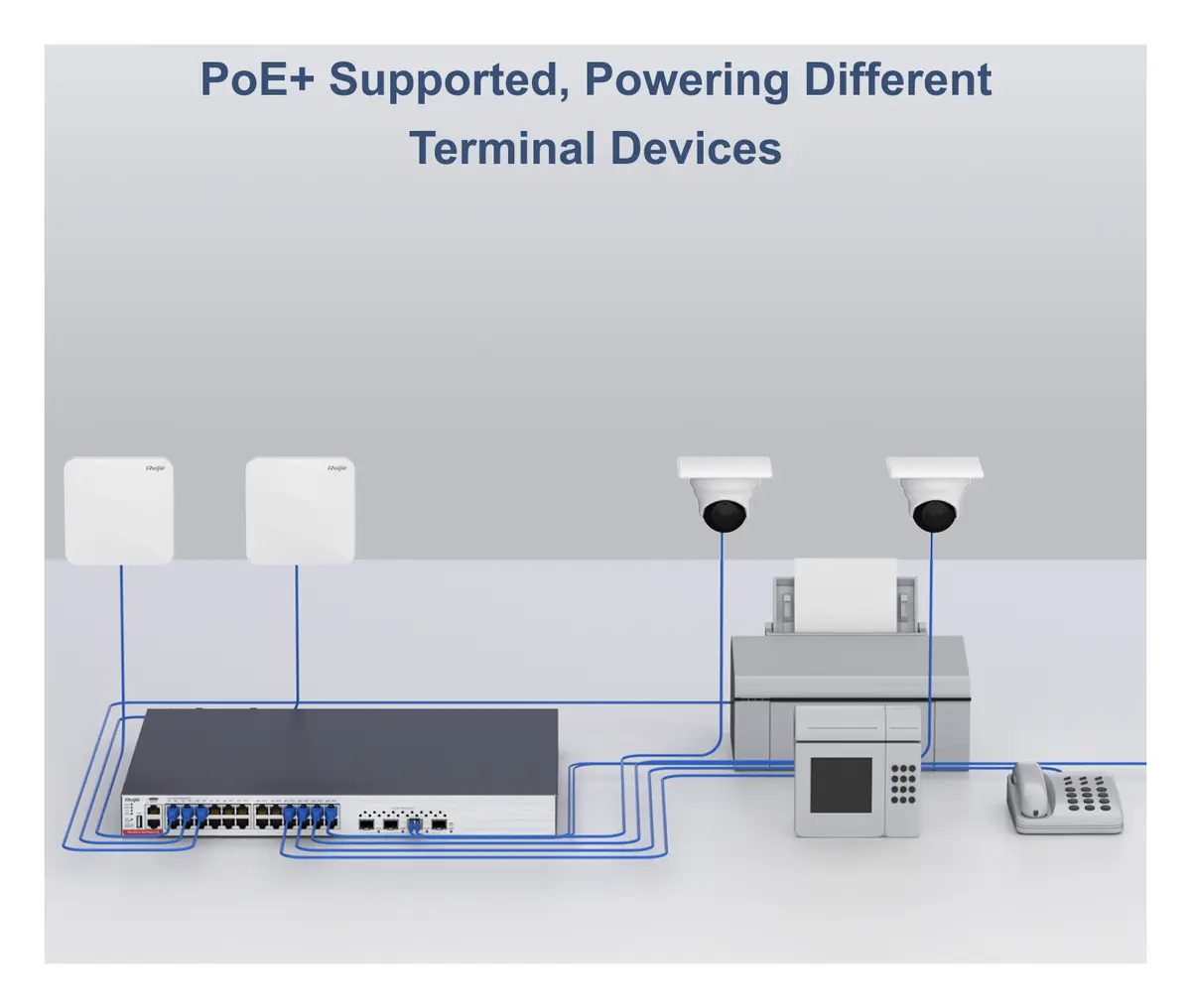 Ruijie RG-CS83-24GT4XS-PD 24 Port Gigabit PoE+ 4×10G SFP+ L3 Yönetilebilir Switch — görsel 2