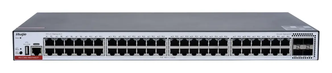 Ruijie RG-CS83-48GT4XS-P 48 Port Gigabit PoE+ 4×10G SFP+ L3 Yönetilebilir Switch