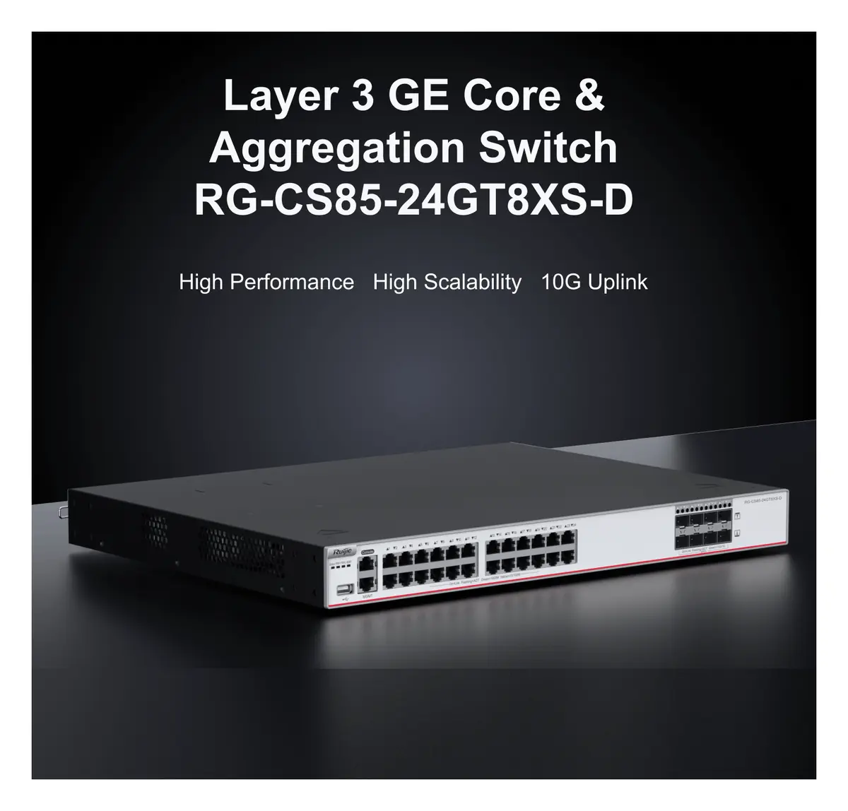Ruijie RG-CS85-24GT8XS-D 24 Port Gigabit 8×10G SFP+ L3 Yönetilebilir Switch — görsel 2