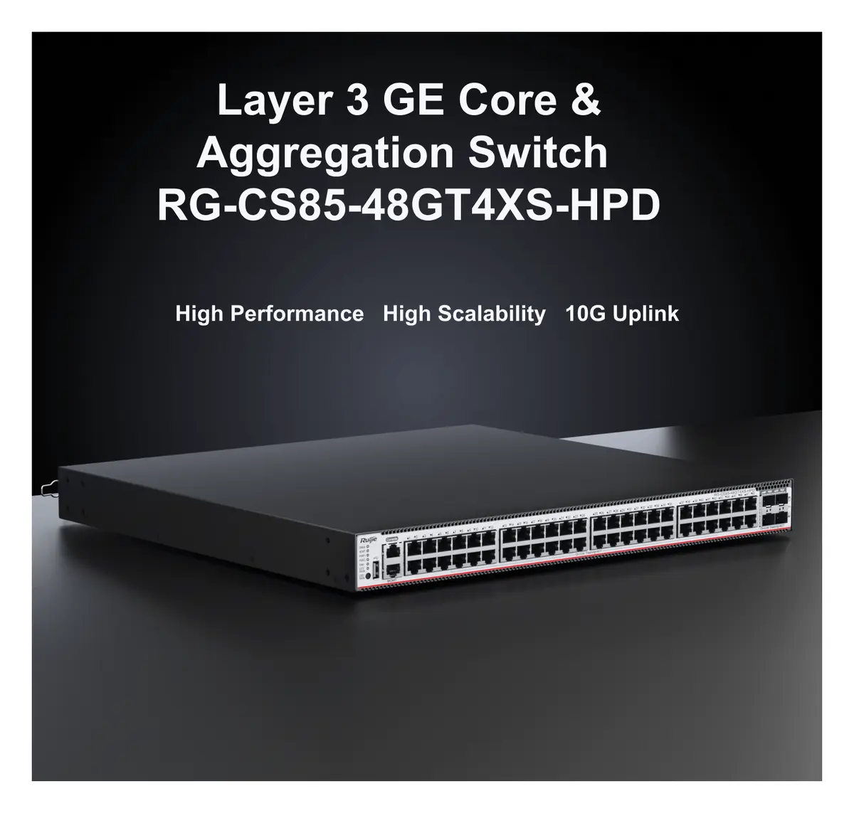 Ruijie RG-CS85-48GT4XS-HPD 48 Port Gigabit PoE+ 4×10G SFP+ L3 Yönetilebilir Switch — görsel 2