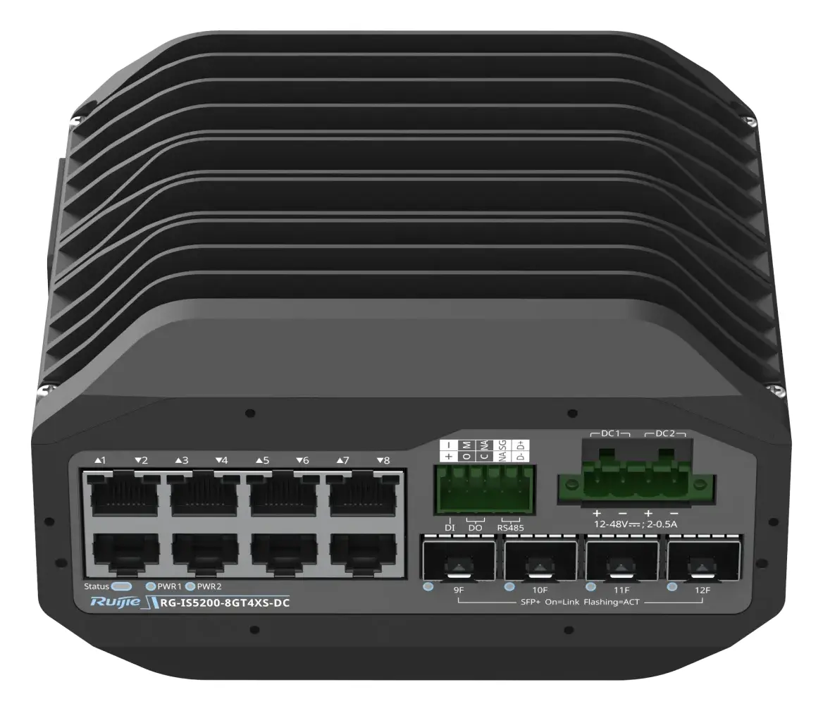 Ruijie RG-IS5200-8GT4XS-DC 8 Port Gigabit 4×10G SFP+ Endüstriyel Switch