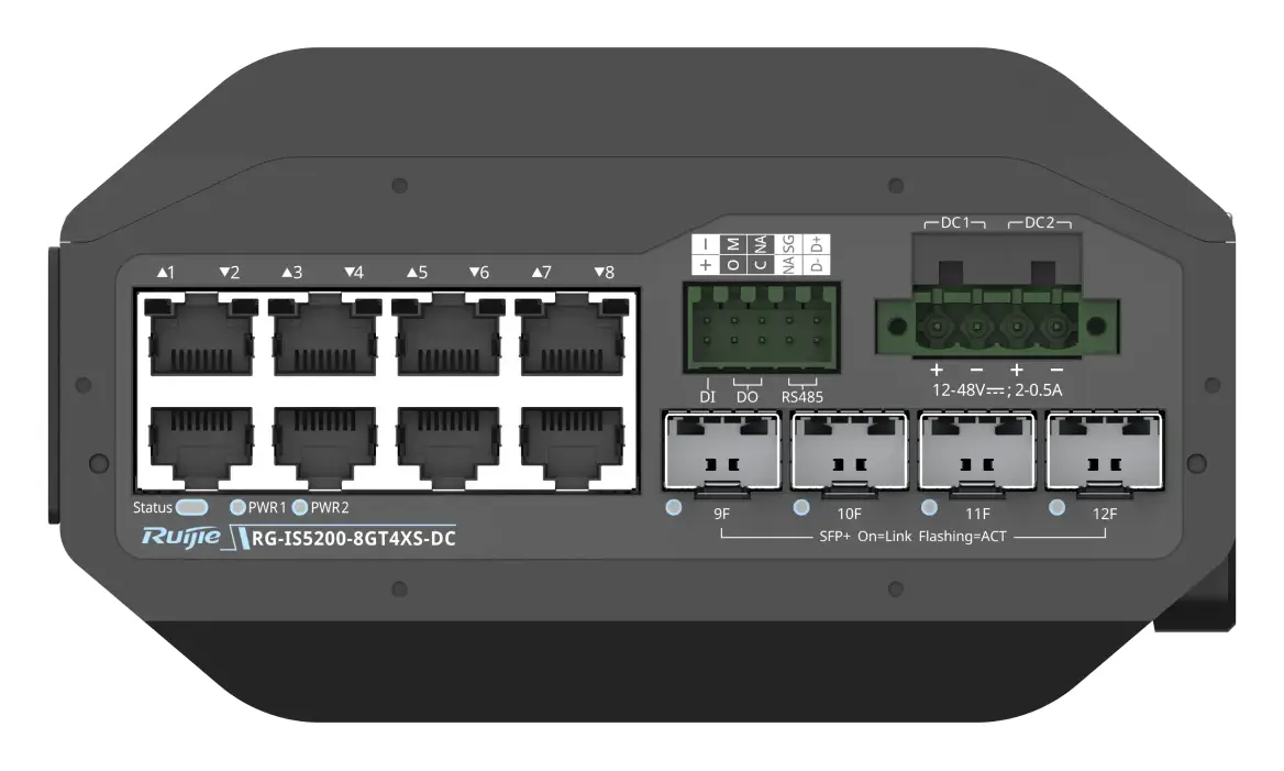 Ruijie RG-IS5200-8GT4XS-DC 8 Port Gigabit 4×10G SFP+ Endüstriyel Switch — görsel 2