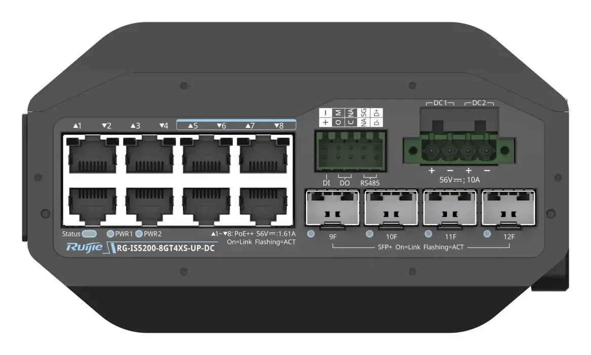 Ruijie RG-IS5200-8GT4XS-UP-DC 8 Port Gigabit PoE++ 4×10G SFP+ Endüstriyel Switch — görsel 2