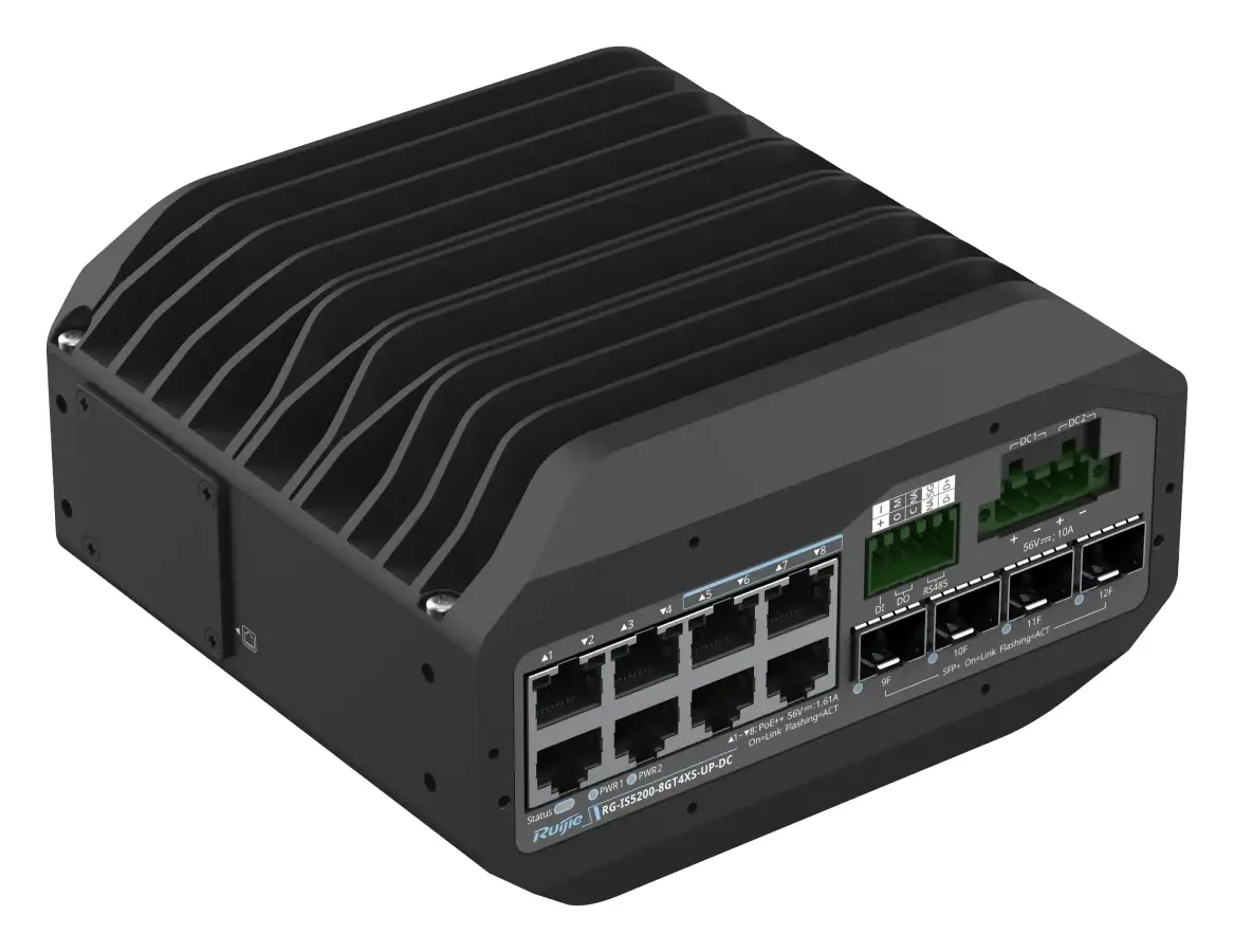 Ruijie RG-IS5200-8GT4XS-UP-DC 8 Port Gigabit PoE++ 4×10G SFP+ Endüstriyel Switch — görsel 4