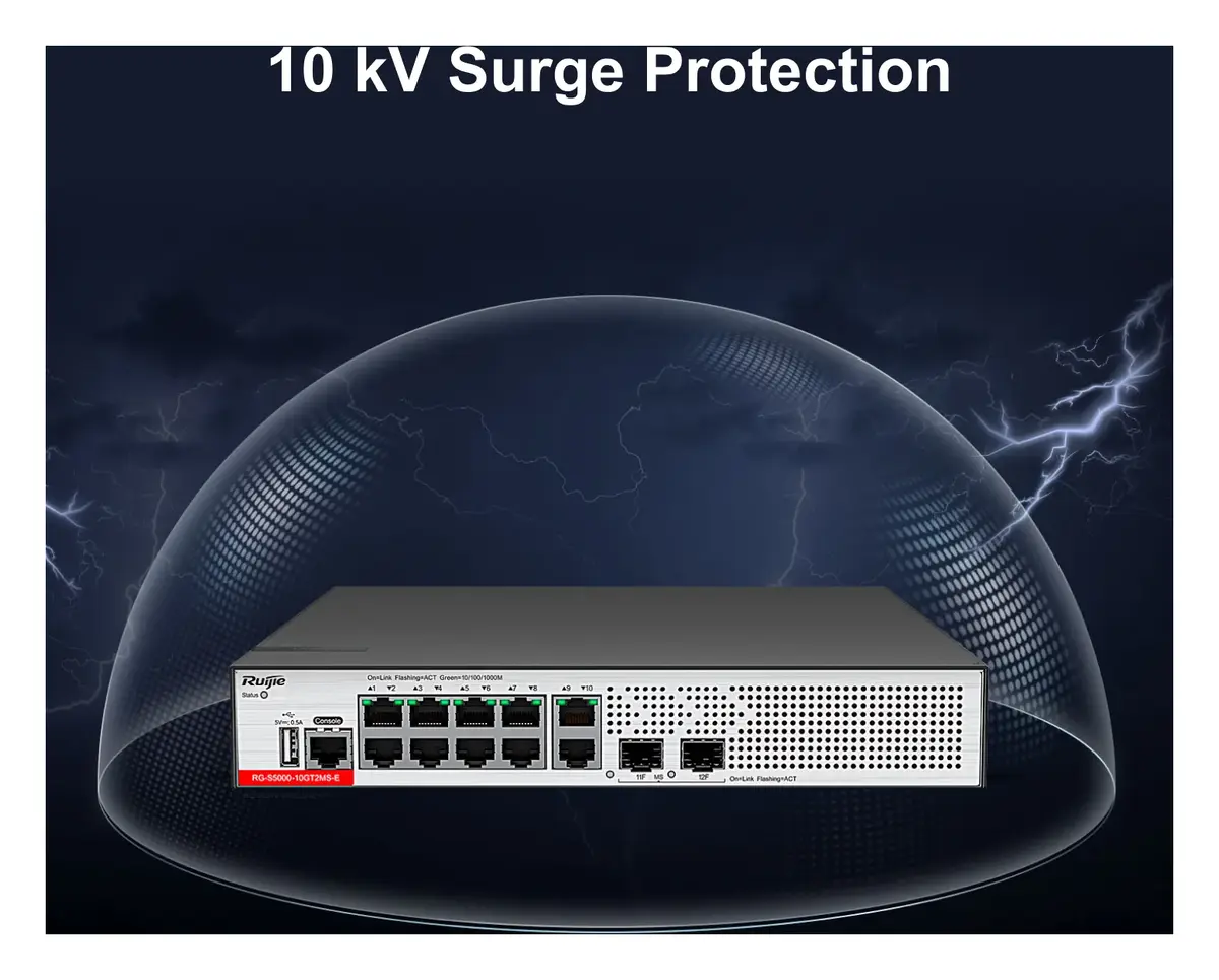 Ruijie RG-S5000-10GT2MS-E 10 Port Gigabit 2×2.5G SFP L2+ Yönetilebilir Switch — görsel 3
