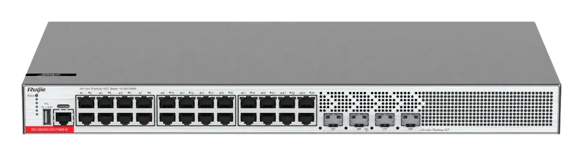 Ruijie RG-S5000-24GT4MS-E 24 Port Gigabit 4×2.5G SFP L2+ Yönetilebilir Switch