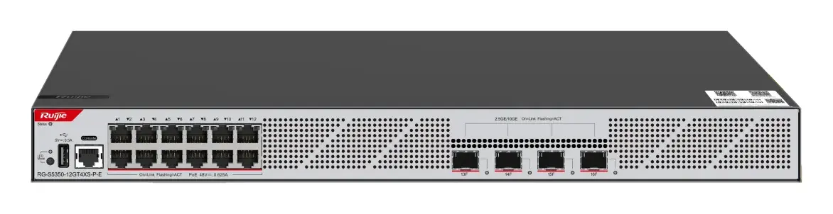 Ruijie RG-S5350-12GT4XS-P-E 12 Port Gigabit PoE+ 4×10G SFP+ L3 Yönetilebilir Switch