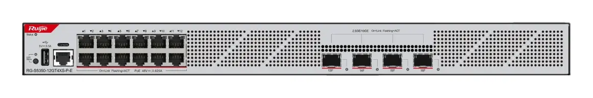 Ruijie RG-S5350-12GT4XS-P-E 12 Port Gigabit PoE+ 4×10G SFP+ L3 Yönetilebilir Switch — görsel 3