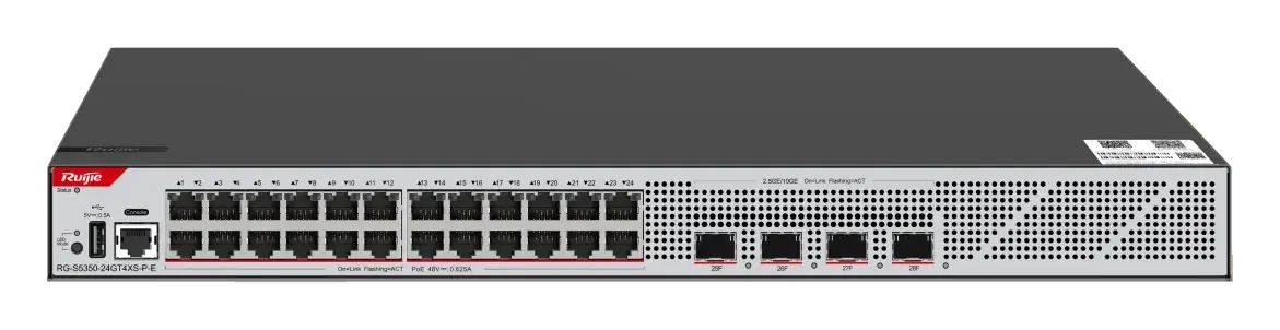 Ruijie RG-S5350-24GT4XS-P-E 24 Port Gigabit PoE+ 4×10G SFP+ L3 Yönetilebilir Switch