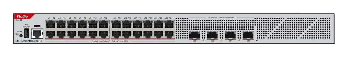 Ruijie RG-S5350-24GT4XS-P-E 24 Port Gigabit PoE+ 4×10G SFP+ L3 Yönetilebilir Switch — görsel 3