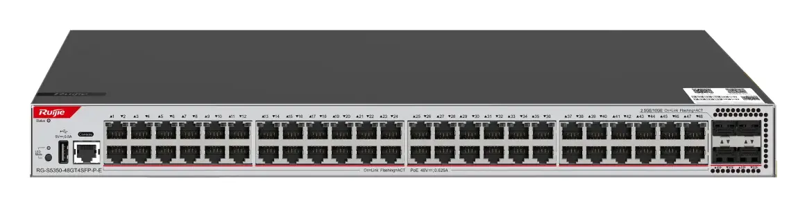 Ruijie RG-S5350-48GT4SFP-P-E 48 Port Gigabit PoE+ 4×SFP L3 Yönetilebilir Switch