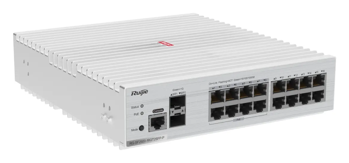 Ruijie RG-SF2920-16GT2SFP-P 16 Port Gigabit PoE+ 2×SFP Yönetilebilir Switch — görsel 2