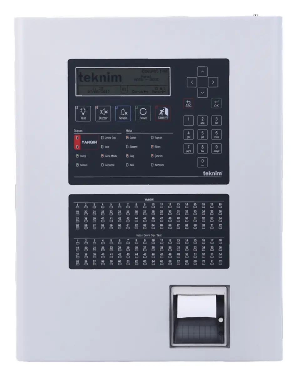 Teknim TFP-2134 4 Loop Termal Yazıcılı, Bölge Göstergeli, Akıllı Adresli Yangın Alarm Paneli