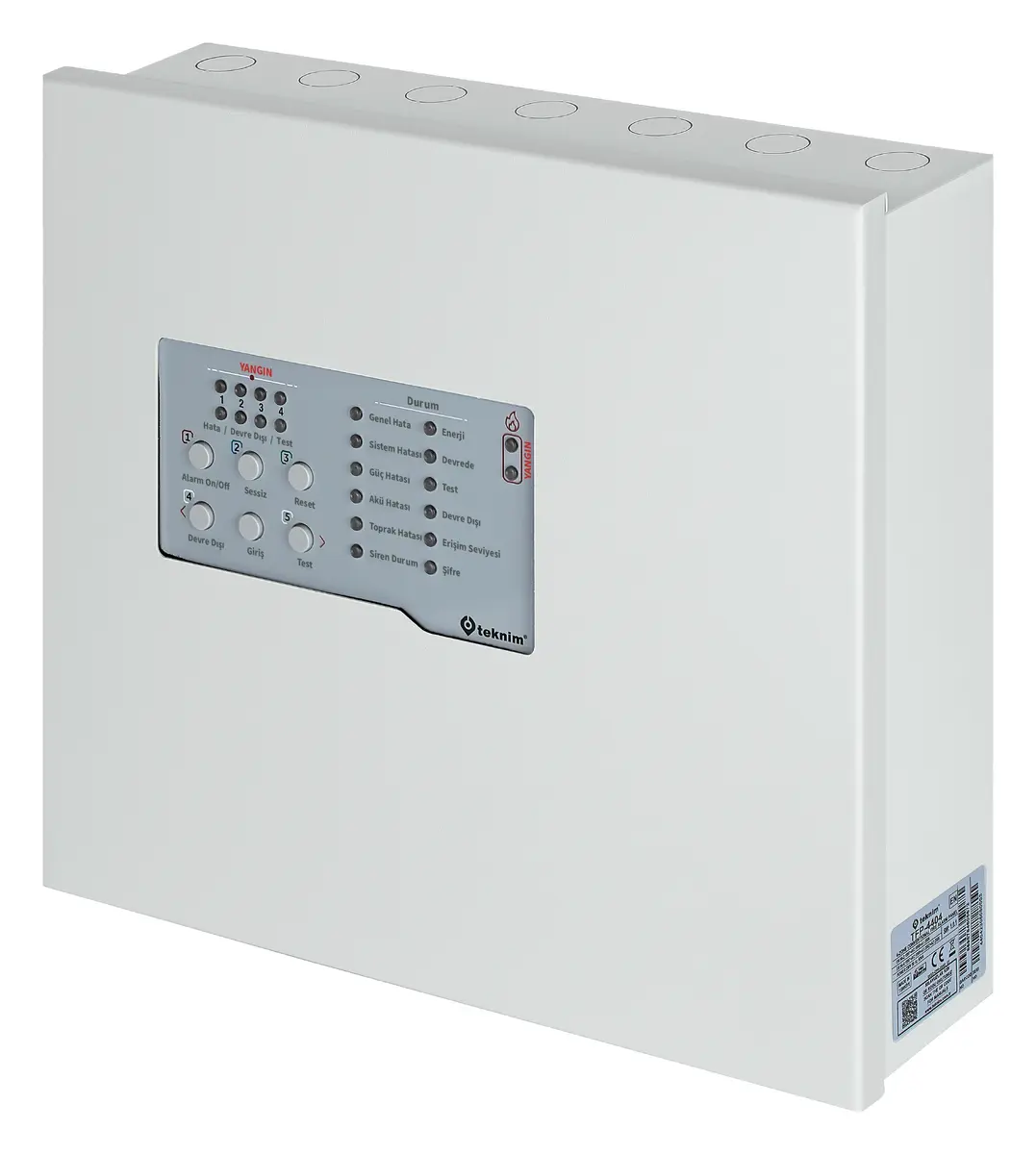 Teknim TFP-4404 4 Bölgeli Konvansiyonel Yangın Alarm Paneli (Metal Kasa)