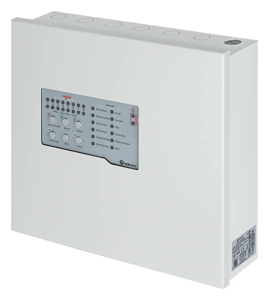 Teknim TFP-4408 8 Bölgeli Konvansiyonel Yangın Alarm Paneli (Metal Kasa)