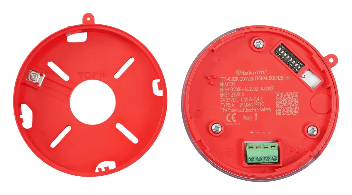 Teknim TFS-4192R TFS-4192 R/W Konvansiyonel Flaşörlü Yangın Alarm Sireni