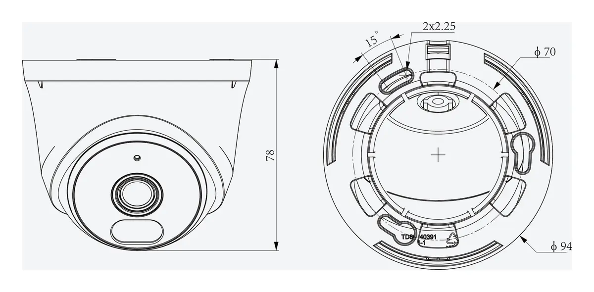 Tiandy TC-C320N 1ANB-28 2MP 2.8mm Akıllı Çift Işık IP Turret Kamera — görsel 4