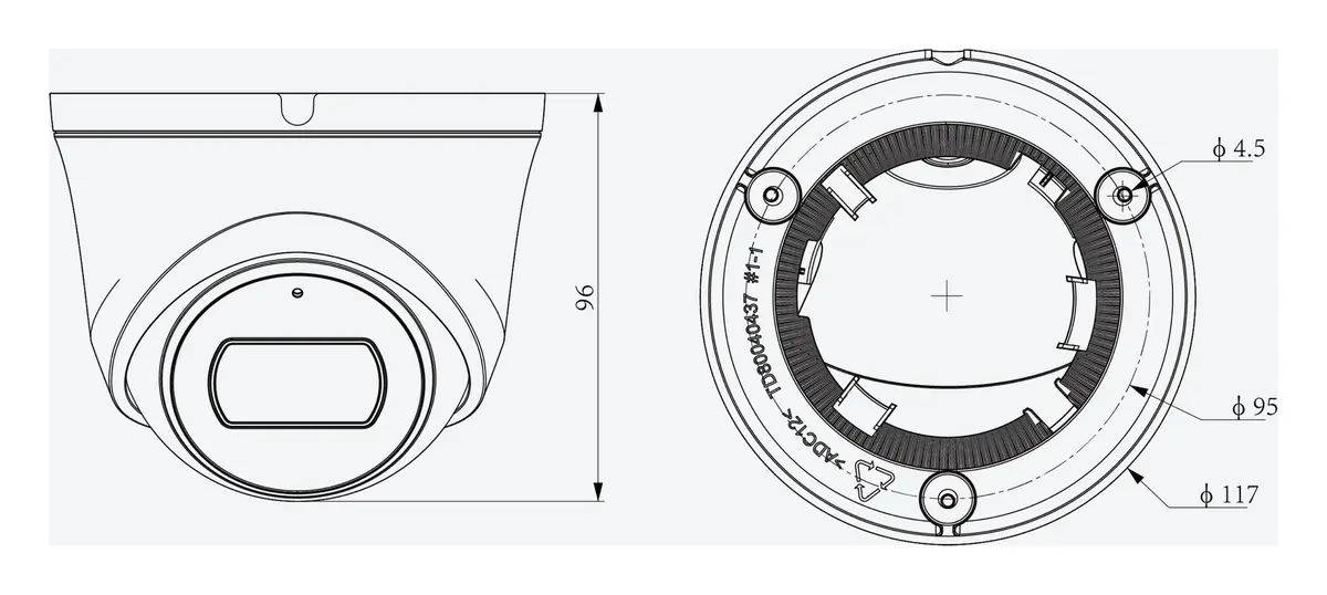 Tiandy TC-C35XS Spec:I3/E/Y/C/H/V4.0 5MP 2.8mm IR IP Turret Kamera — görsel 4