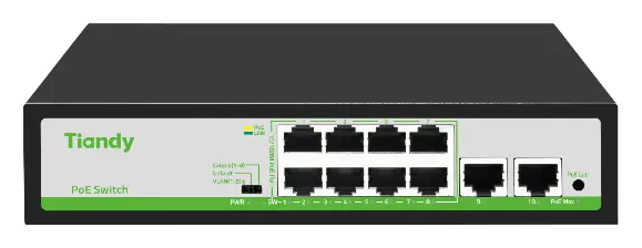 Tiandy TC-P3S010 Spec:F/0820/AT/90/V2.0 8 Port PoE Switch