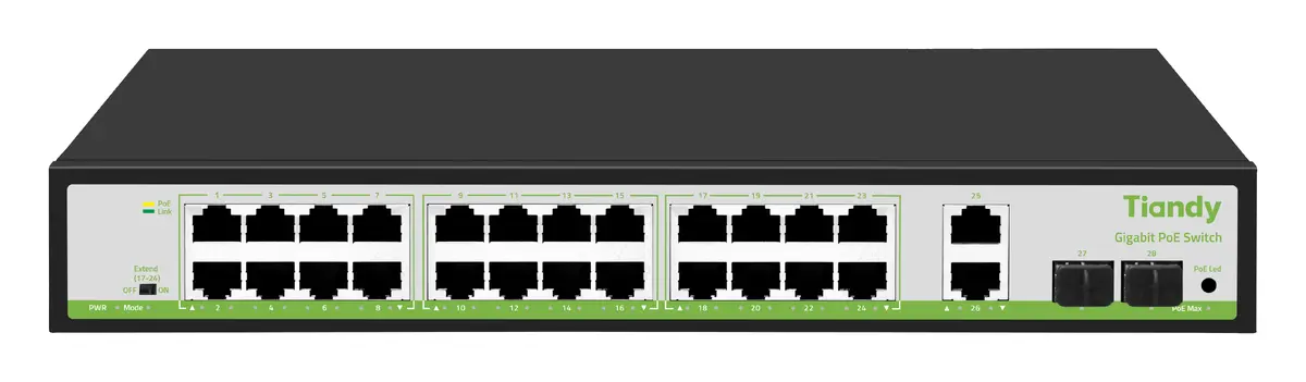 Tiandy TC-P3S028 Spec:G/2422/AT/280 24 Port Gigabit PoE Switch