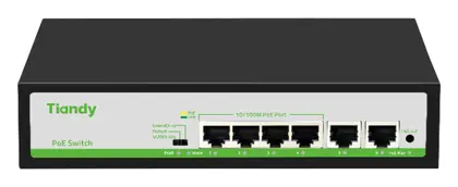 Tiandy TC-P3S06 Spec:F/0420/AT/55/V2.0 4 Port Gigabit PoE Switch