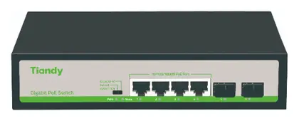 Tiandy TC-P3S06 Spec:H/0402/AT/60/V2.0 4 Port Gigabit PoE Switch